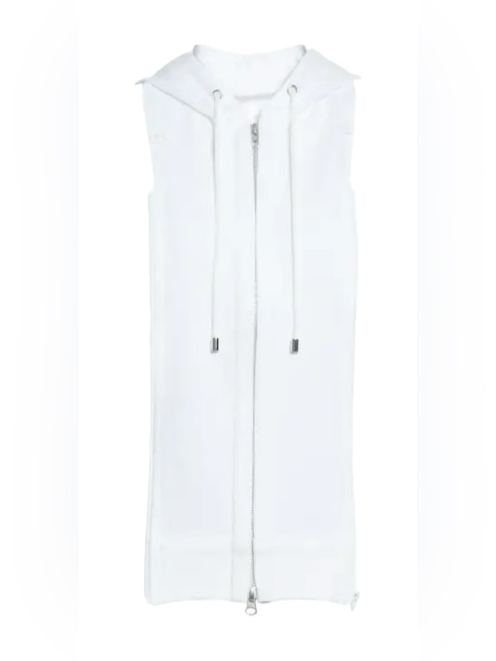 Veronica Beard white Terry Hoodie Dickey with Zipper Detail